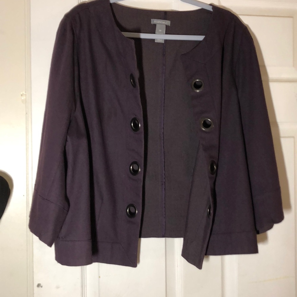 Plum grommet blazer